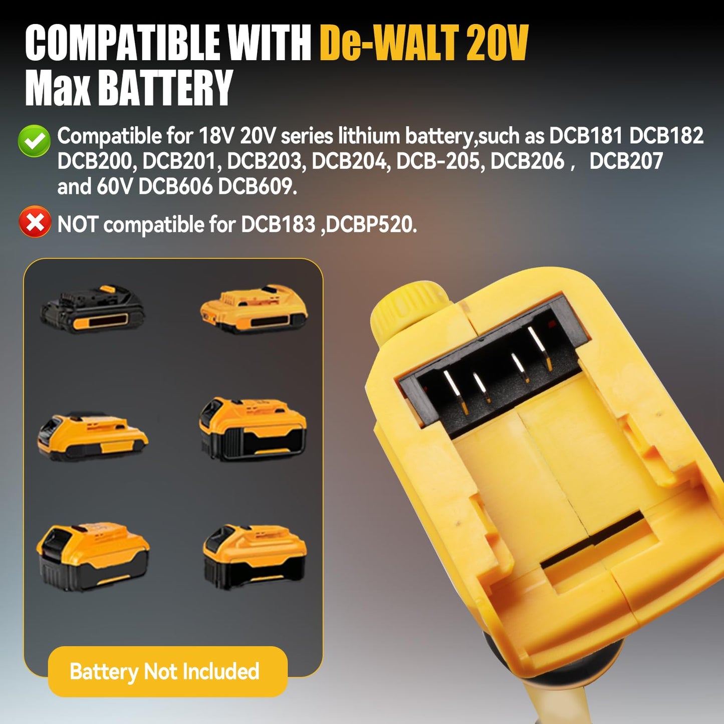 951GPH Cordless Stick Water Transfer Pump Compatible with Dewalt 20V Battery(NO Battery), 19000RMP Brushless Utility Sump Pump Kit with 3/4" Outlet for Pool Garden Pond Boat Draining (De-Walt 20V)