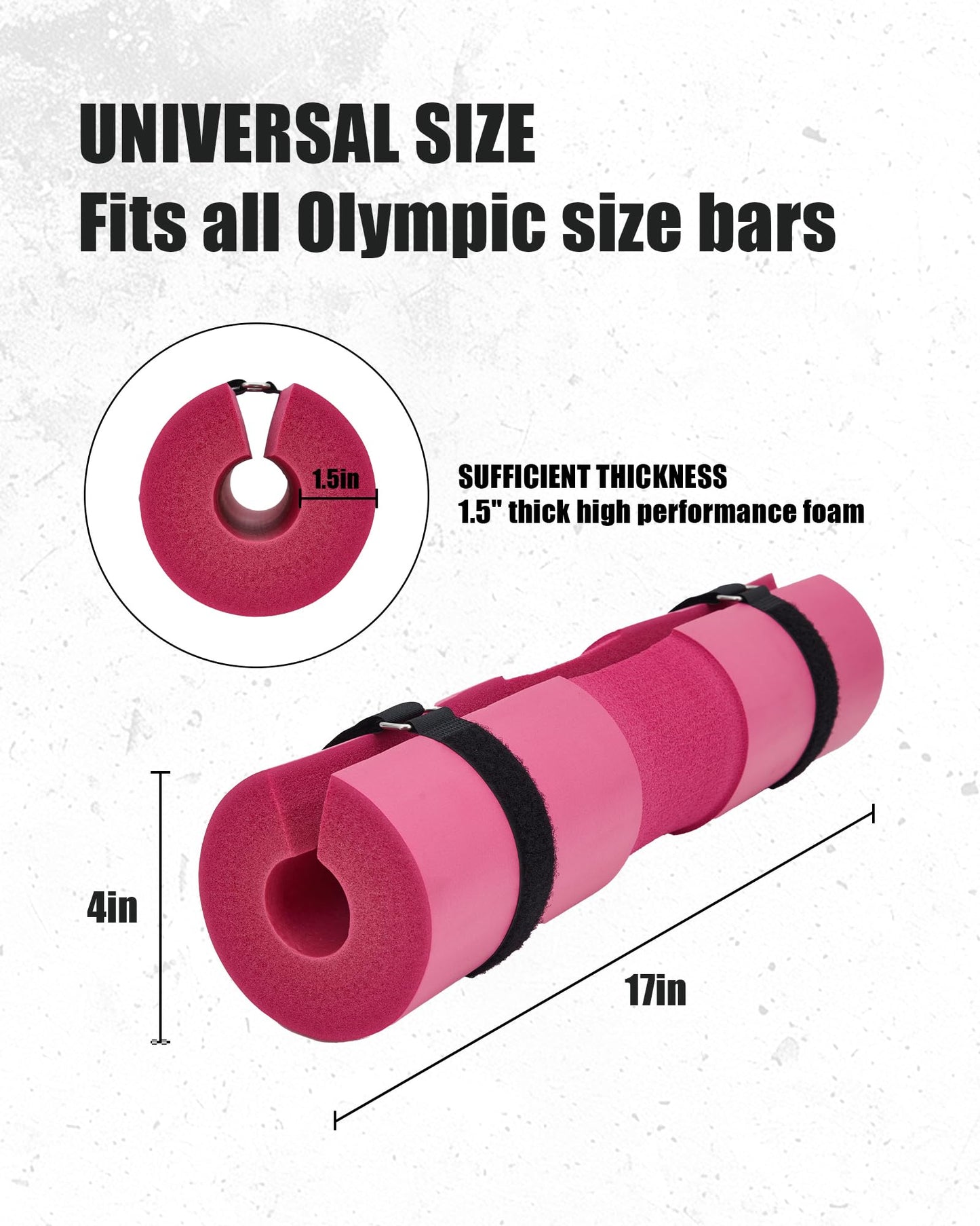 Garvee Barbell Pad, Hip Thrust Pad for Leg Training, Non-Slip Thick Foam Squat Pad for Glute Support and Neck & Shoulder Protection with Two Straps, Fits All Olympic Barbell and Smith Machine, Pink