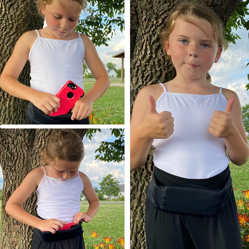 BANDI KIDS Pocket Belt for Medical, Sports, Play, Comfortable Adjustable Fit, Made In USA (Rainbow Hearts)
