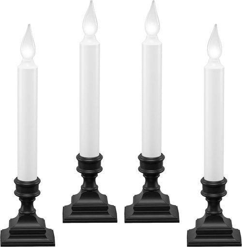 612 Vermont LED Window Candles - Battery Operated with Timer | Bright Hot Spot | Antique Bronze (Pack of 4)