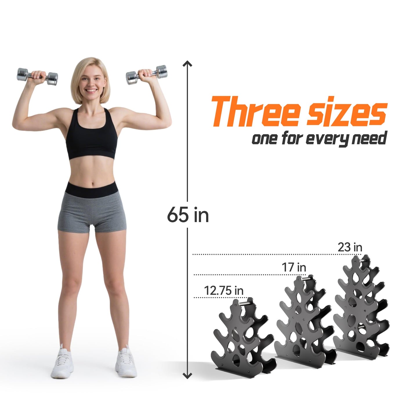 4 Tier Dumbbell Rack, Weight Rack For Home Gym, Dumbbell Stand for Free Weights