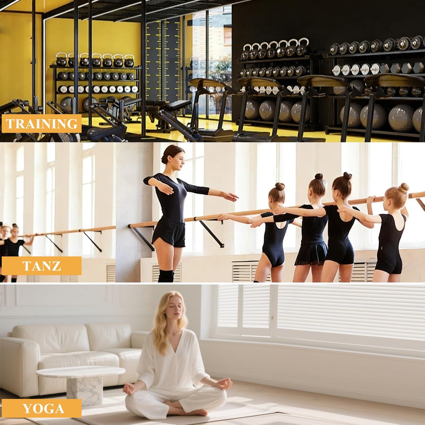 CASSILANDO Home Gym Mirror, 57"x 48" Dance Mirror 2 Pieces, Frameless Large Full Body Wall Mirror, for Home Gym, Yoga Studio, Dance, Fitness