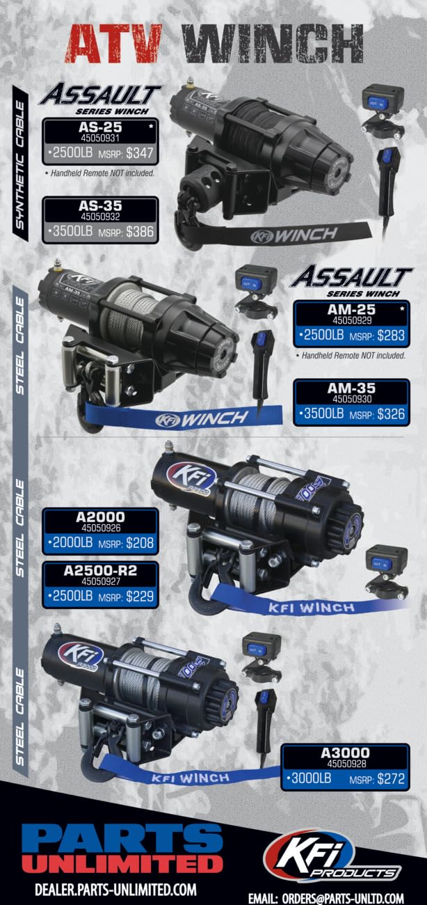 KFI Products Assault Series 3500lb Winch - Synthetic Cable
