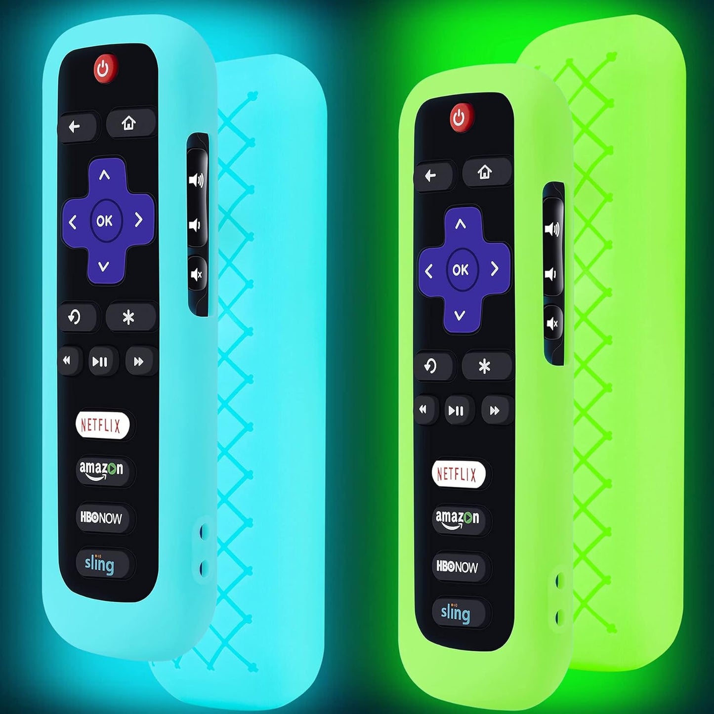 Lambcare 2 Pack Remote Case for Roku, Battery Cover for TCL Roku Smart TV Steaming Stick Remote, Roku TV Remote Cover