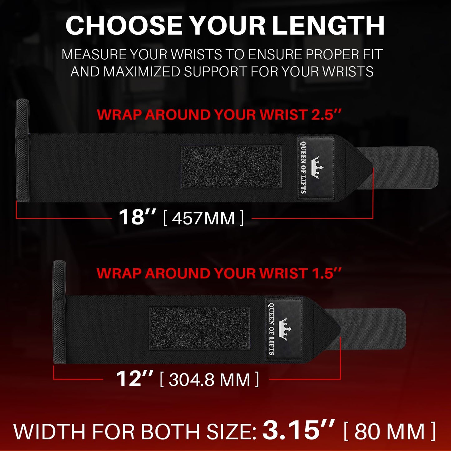 TECEUM Fit Weightlifting Wrist Wraps with Thumb Loop – Black – Beast Mode – 18 inch – Heavy-Duty Workout Wrist Support & Protection – Ideal for Powerlifting, Strength Training, Bodybuilding
