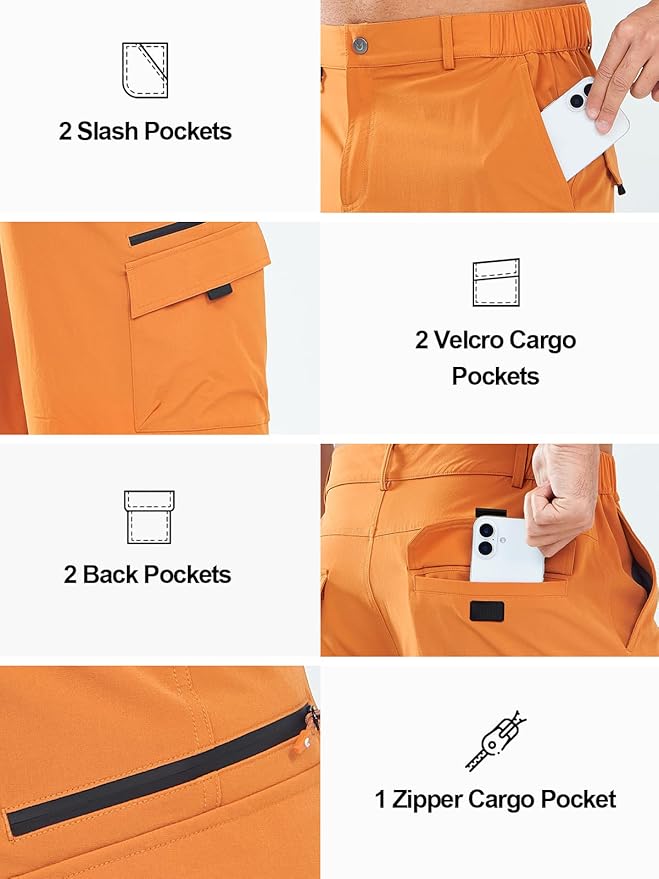 NORTHYARD Men's Cargo Hiking Shorts 9" Lightweight Outdoor Tactical Work Camping Sport Golf Casual Travel Fishing Multipocket
