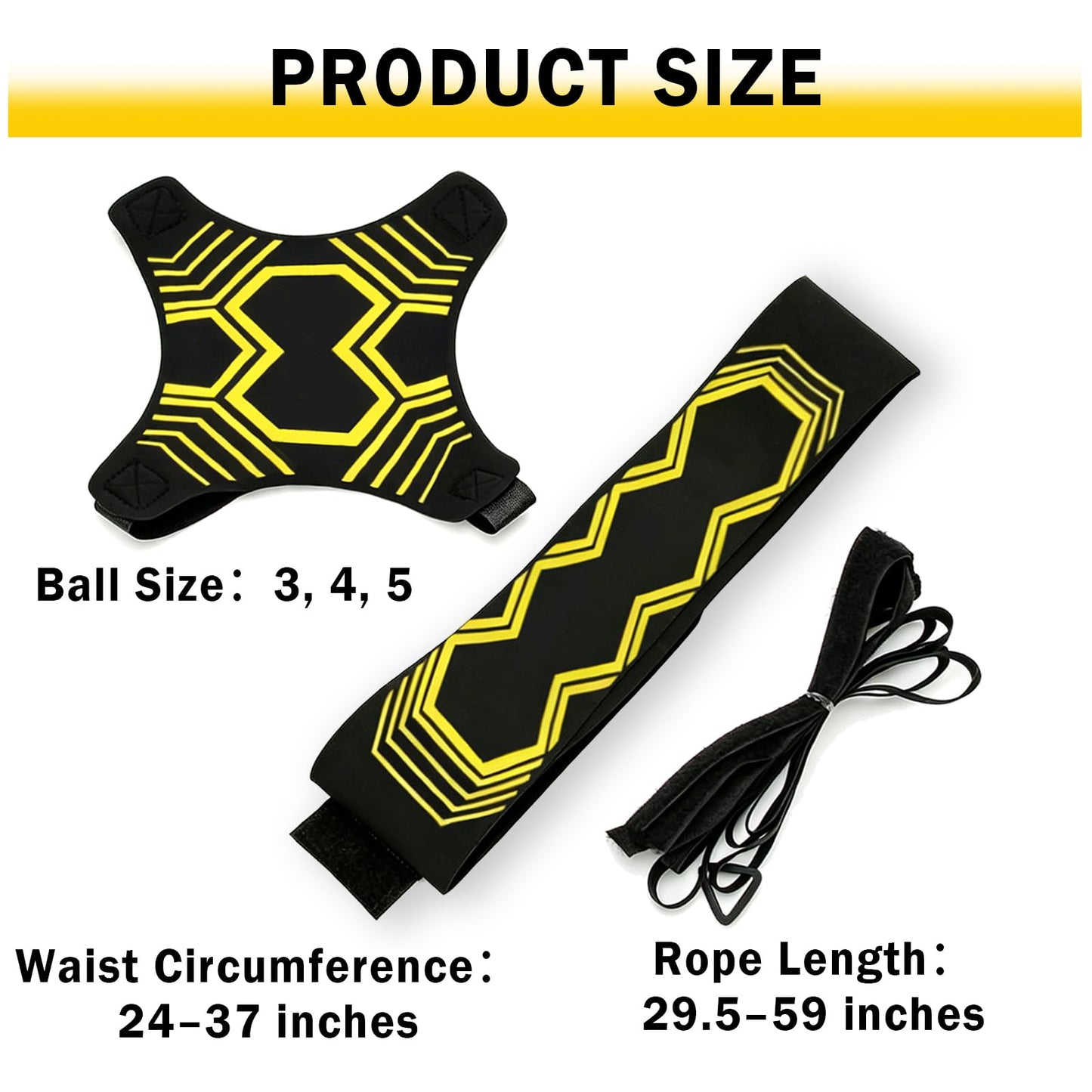Vomitawy Soccer Kick Trainer with Adjustable Waist Belt, Solo Soccer Training Equipment for Kids and Adults, Kick Back Practice for Dribbling Passing Shooting, Fits Ball Sizes 3 4 5