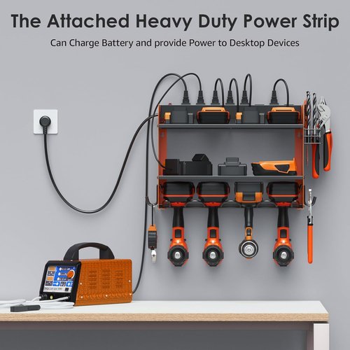 CCCEI Modular Power Tool Organizer - Wall Mount Charging Station & Heavy-Duty Storage Shelf | Orange, 1 Pack