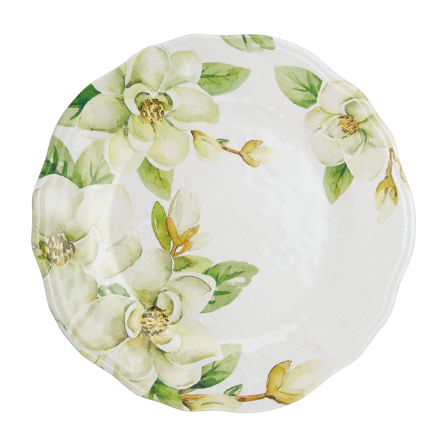 UPware 12 Piece Magnolia Melamine Dinnerware Sets, Outdoor Dishes Set, Plates and Bowls Sets, Service for 4, Green
