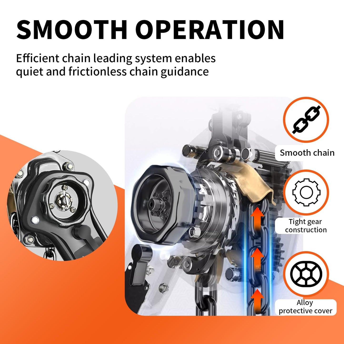 Manual Chain Hoist, 3 Ton (6600 lbs) Capacity, 10 FT Lift, Galvanized Steel Construction, Double Pawl Brake & 360° Swivel Hook for Garage, Workshop, Factory, Dock (Black, 3T-3m)