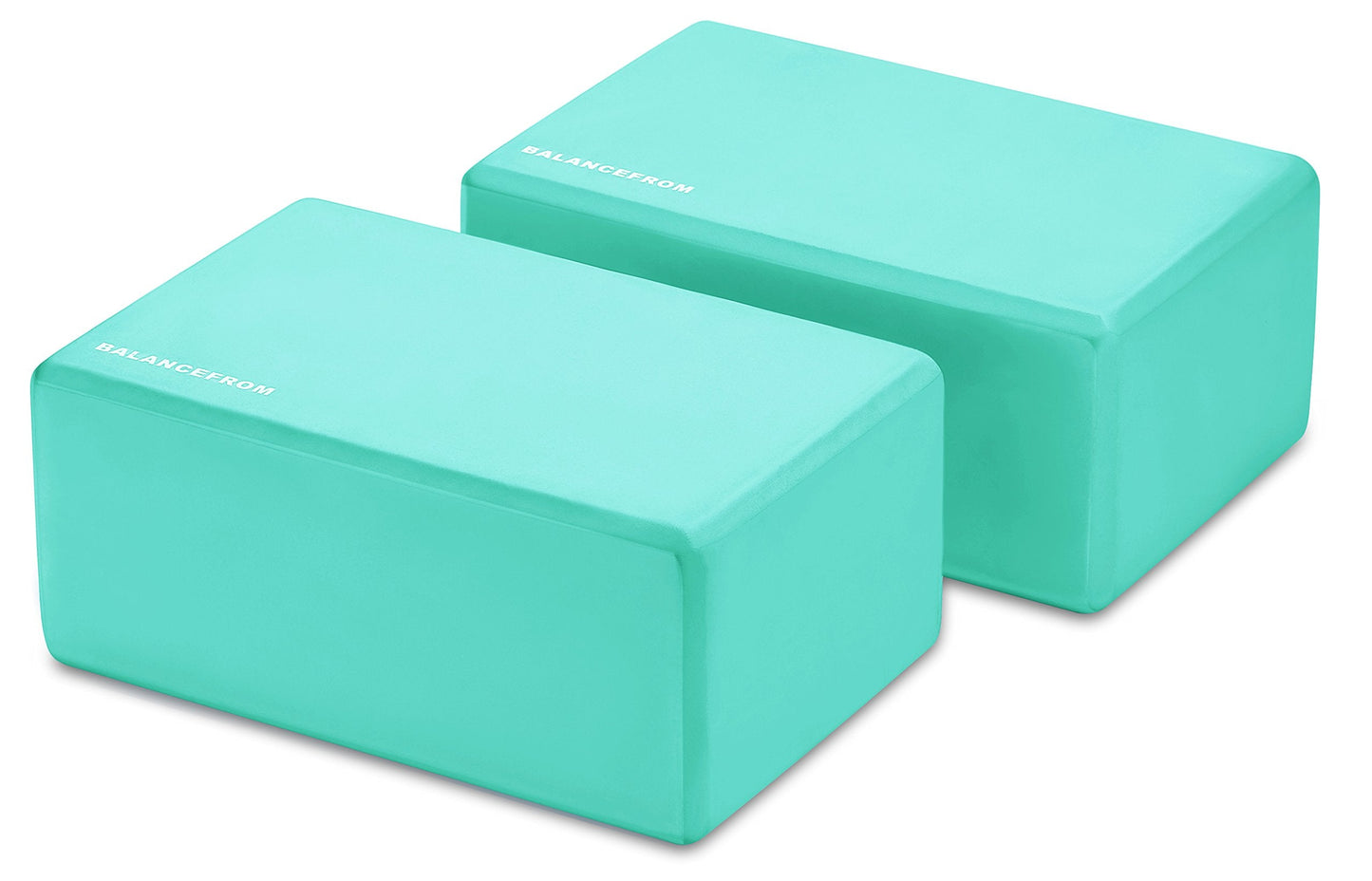 Fitvids Set of 2 High Density Yoga Blocks, 9"x6"x4" Each, Pair (Green)