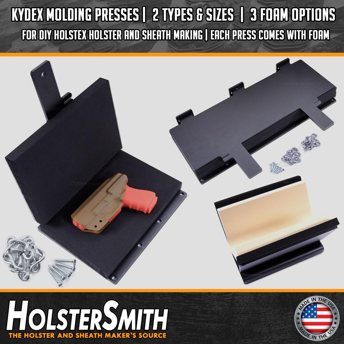 HolsterSmith Kydex Holster Molding Press - Bench Model - USA Made - (w/Xtreme Form Molding Foam) - (8 x 12 Inches) - Kydex Holster and Sheath Press