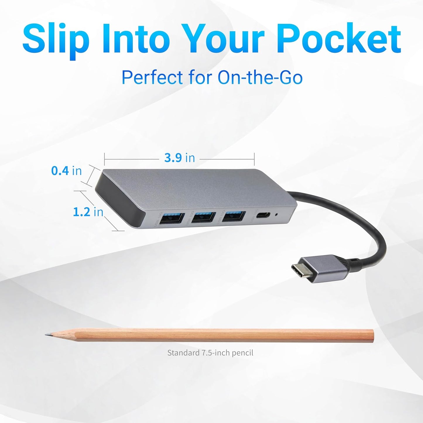 Amazon Basics 3.2/3.1 2 10Gbps, 1xUSB-C/3xUSB-A, USB Gen Multiport USB C Hub Dock, USB-C to Works with Windows/Mac