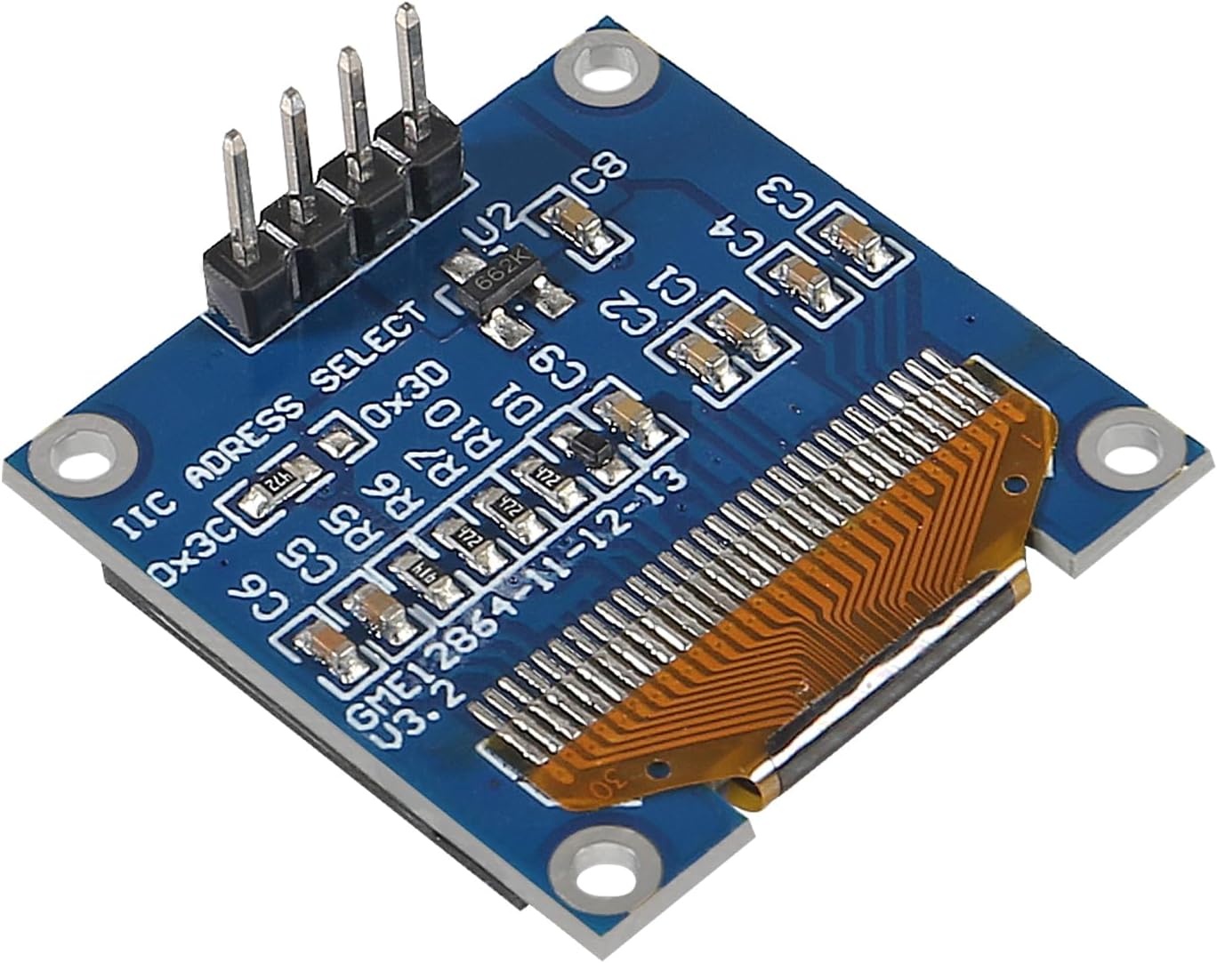AITRIP 5PCS 0.96 Inch I2C 12864 128x64 SSD1306 OLED IIC Display Module Pixel Mini Self-Luminous OLED Screen Board