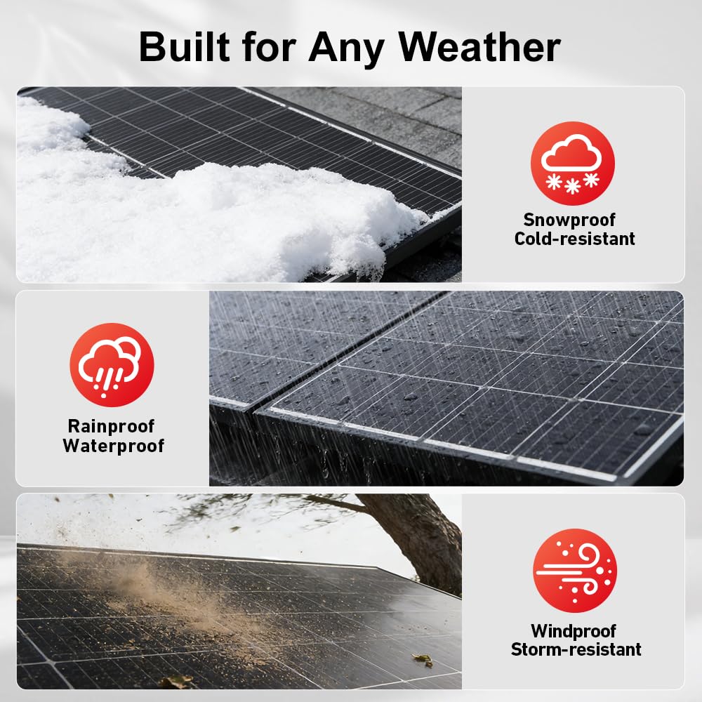 DOKIO 800W (2×400W) 31V Mono Solar Panels - Works for 12/24V Systems, 9.84ft Leads per Panel for Garden/Yard - Home/Backyard Shed or Cabin, Off-Grid Battery Charging