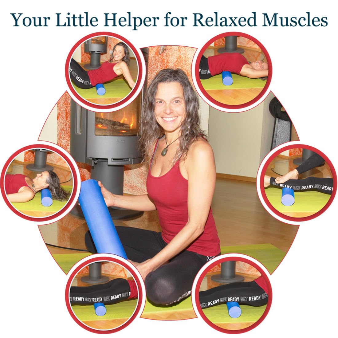 Foam Roller Back Leg Muscle Pain - Small Size Hard Density EVA Muscle Recovery Roll Ø3.75"x18" for Physical Therapy, Helps as Spine Cracker Stretcher