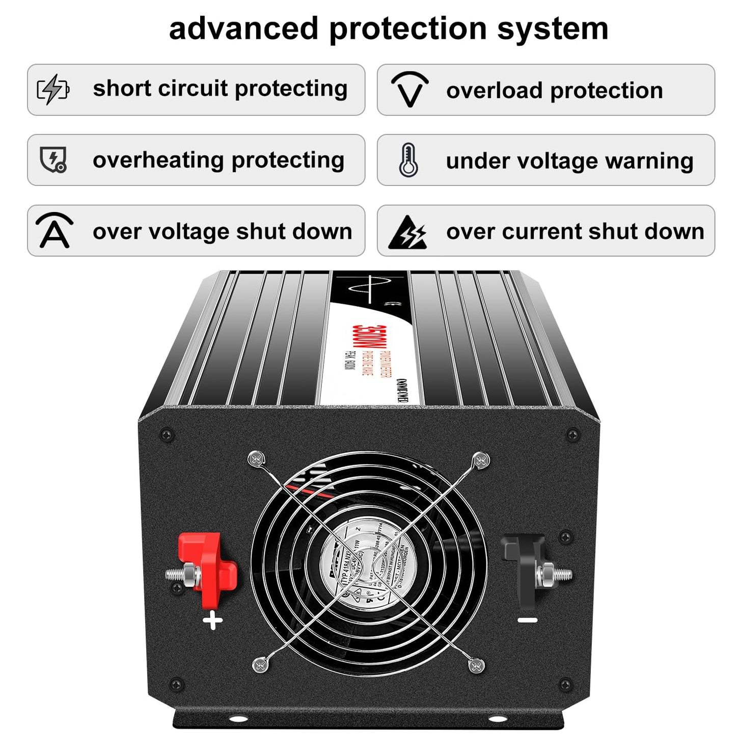 Xijia 3500W Pure Sine Wave Inverter 48V DC to 120V AC Converter for Off-Grid Solar System, Home Backup, RV, Truck – High Efficiency, Low Idle Power, Strong Load Capacity,Surge 7000W