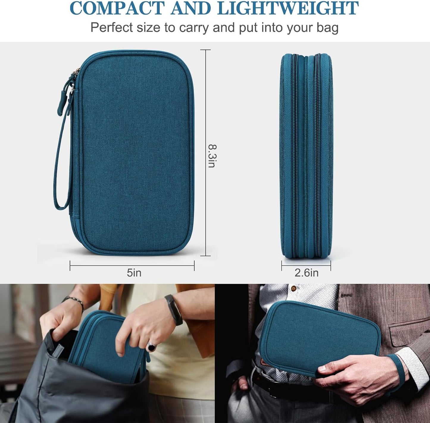 FYY Electronic Organizer, Travel Cable Organizer Bag Pouch Electronic Accessories Carry Case Portable Waterproof Double