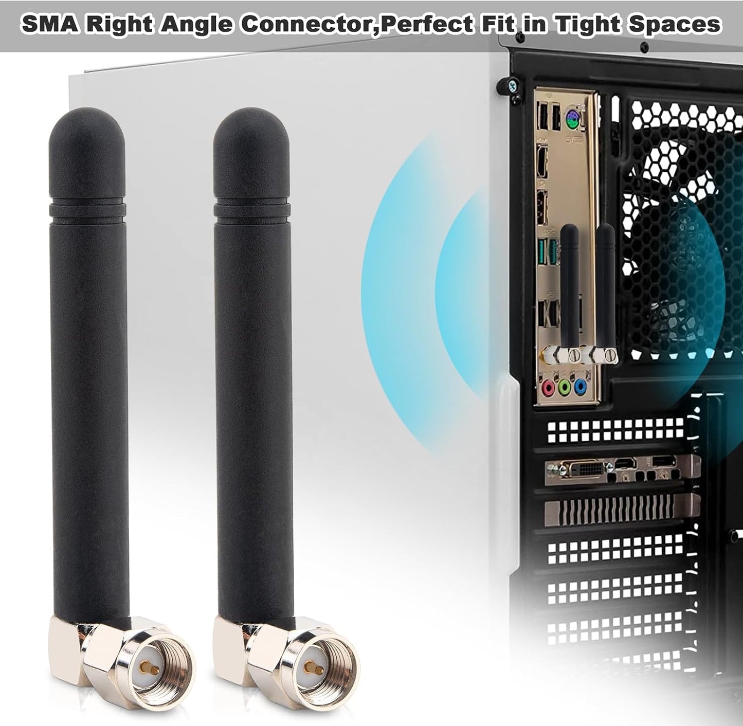 Kaunosta 3dbi 2.4GHz 2.4G 5CM RF1.13 15cm 2PCS WiFi Antenna SMA Male (Inner Pin) Network Bluetooth FPV Small Omni