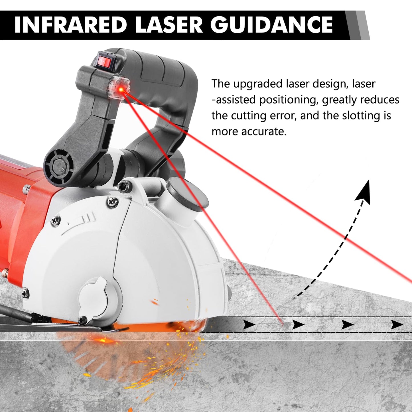 YUCHENGTECH 4800W Wall Chaser Concrete Cutter Wall Grooving Cutting Machine Chaser Electric Wall Chaser Cutting Machine Wall Grooving Cutter With Infrared Sighting Line
