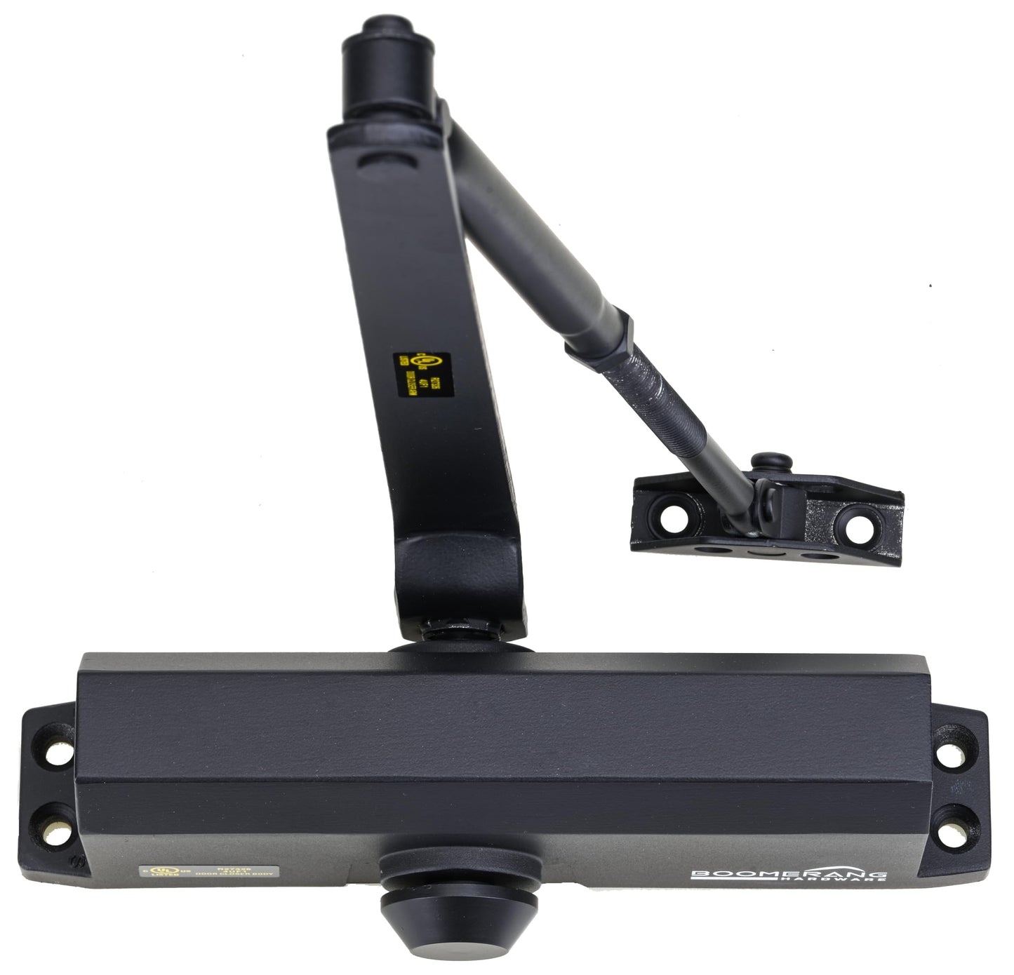Boomerang D703 Medium-Duty Designer Auto Commercial Door Closer, Multiple Mount Options, Door Closer for Medium/High Traffic Areas, UL 3 Hour Fire Rated, Matte Black (US19)