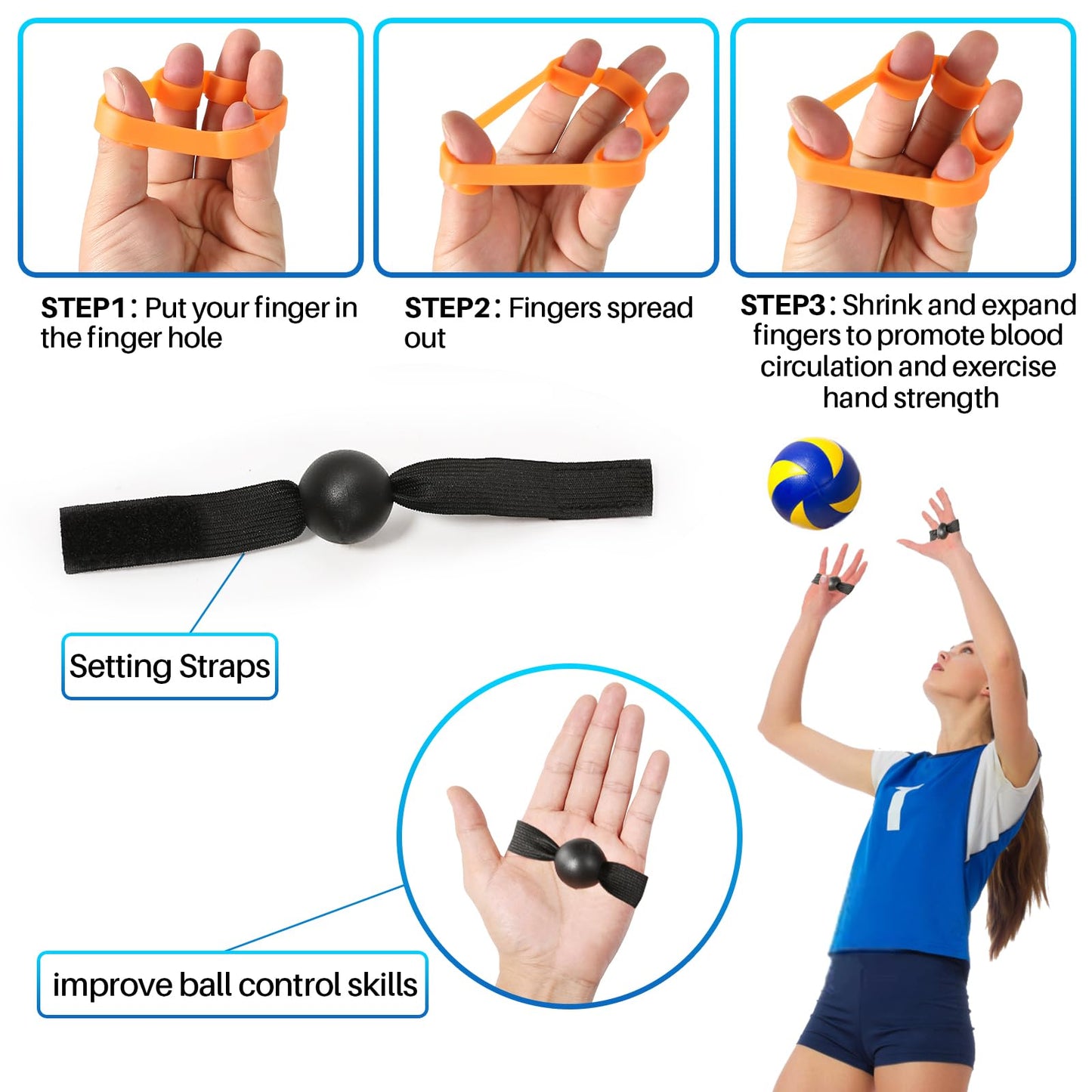 Volleyball Training Kit for Solo Practice, Adjustable Volleyball Serve Trainer & Rebounder, Volleyball Training Equipment for Serving, Setting & Spiking, Volleyball Training Aids for Youth & Adults
