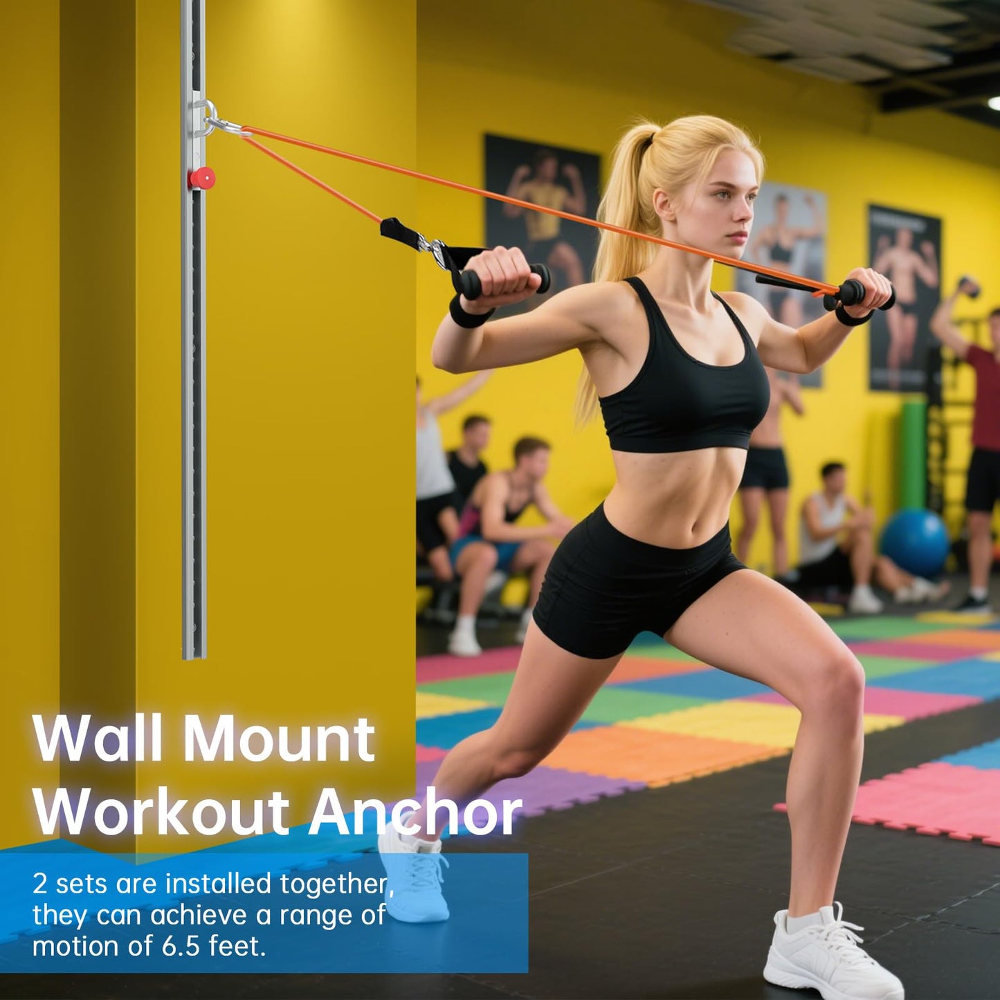 1 PCS Resistance Bands Wall Anchor Exercise Equipment Platform Base(Length 40"),Adjustable Wall-Mounted Anchor Multi-Purpose Fitness System for Complete Full Body Strength Training (No Bands Included)
