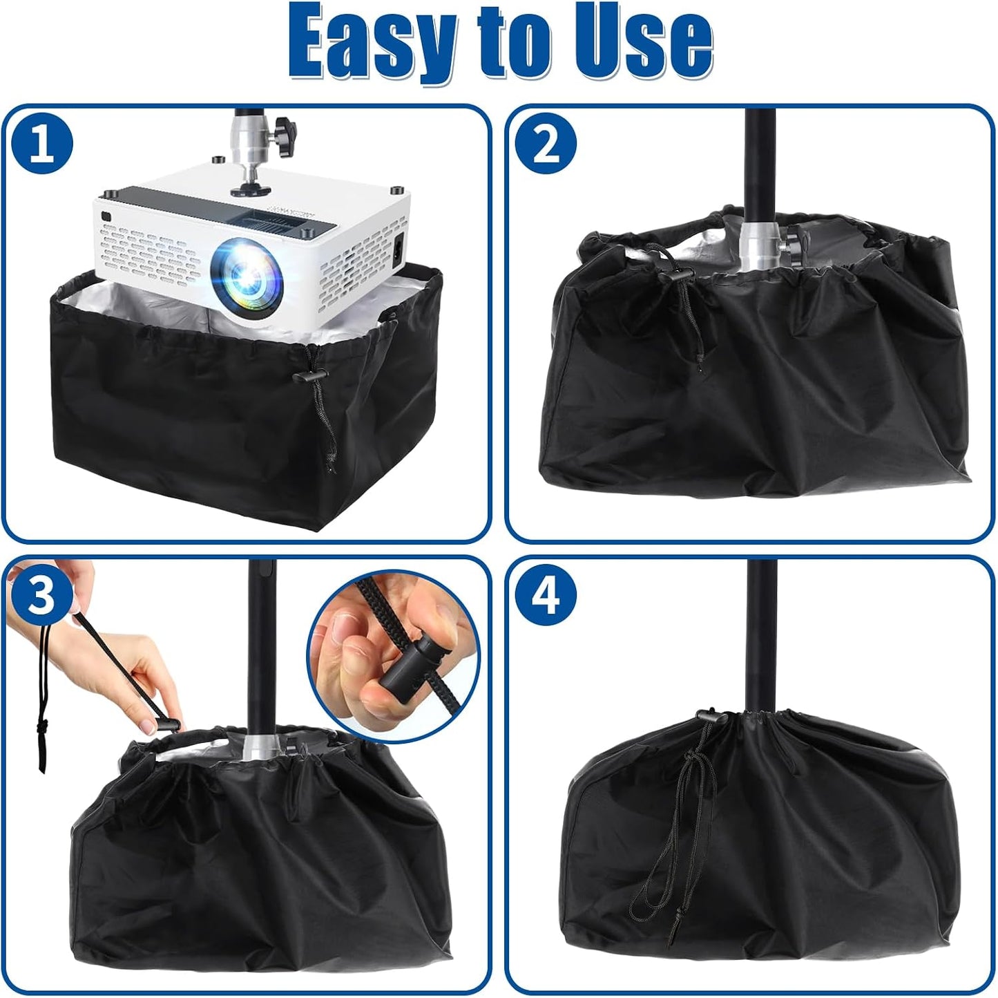 2-Be-Best 9.4" 7.6" 7" Projector Dust Cover, Small Projector Cover Dust-Proof Waterproof Protector for Projectors on