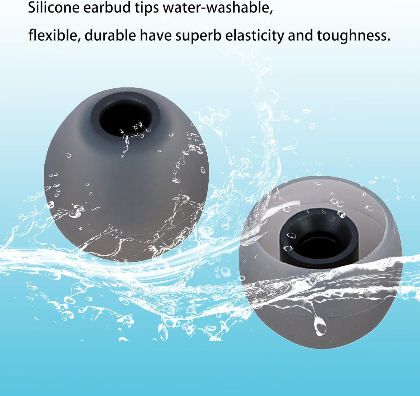 MQIMY 3.8mm -5.1mm) 18 Silicone Replacement Earbud Tips Earbud Covers Eartips Fit Most in-Ear Earbuds(Inner Hole