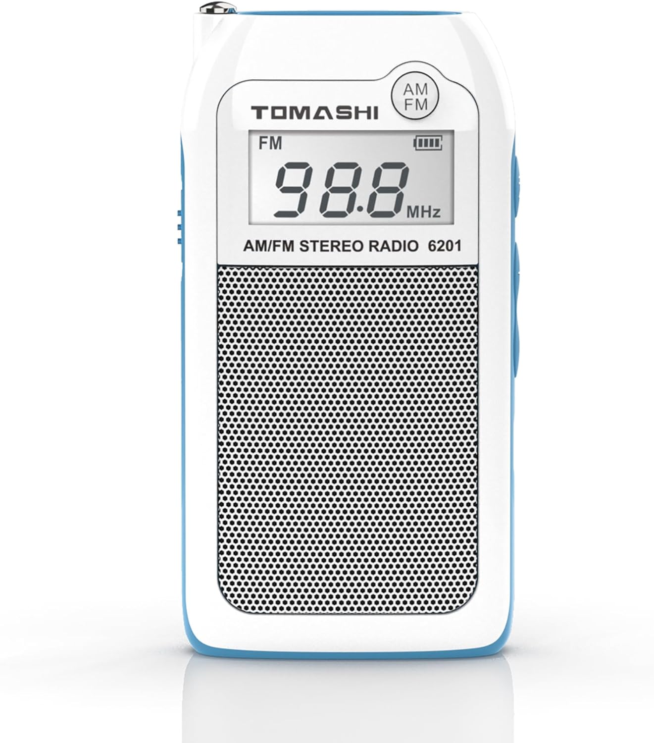 TOMASHI Preset MP3 Tiny Portable AM/FM Radio with DSP, Auto Scan & Channels, Stereo Headphone Output, Micro SD Player