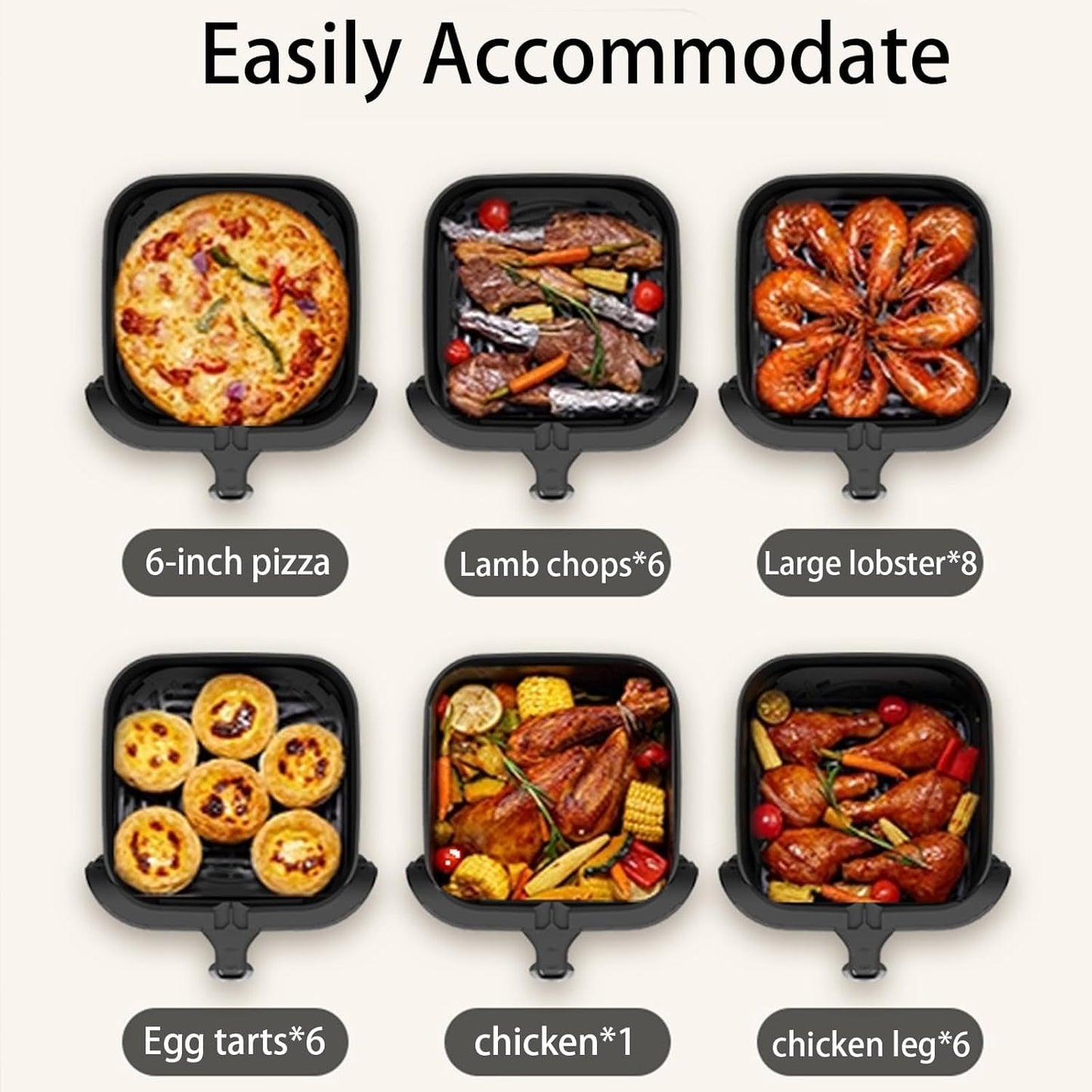 XHINBWYEK 10L Air Fryer, Beelicious 8-In-One 10QT Air Fryers, with Viewing Window, Shake Reminder, 450°F Digital Airfryer with Flavor-Lock Tech, Dishwasher-Safe & Nonstick, Fit for 1-5 People 110V