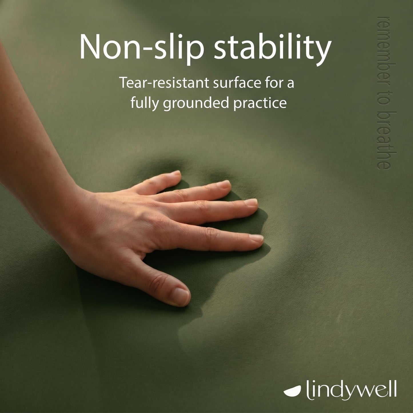 Lindywell Pilates Powerhouse Workout Mat – Non-Slip Yoga Mat Made from Premium TPE Foam – 6mm Thick Pilates Mats to Provide Spine Support & Comfortable Workout – 6ftx26in, Dark Olive