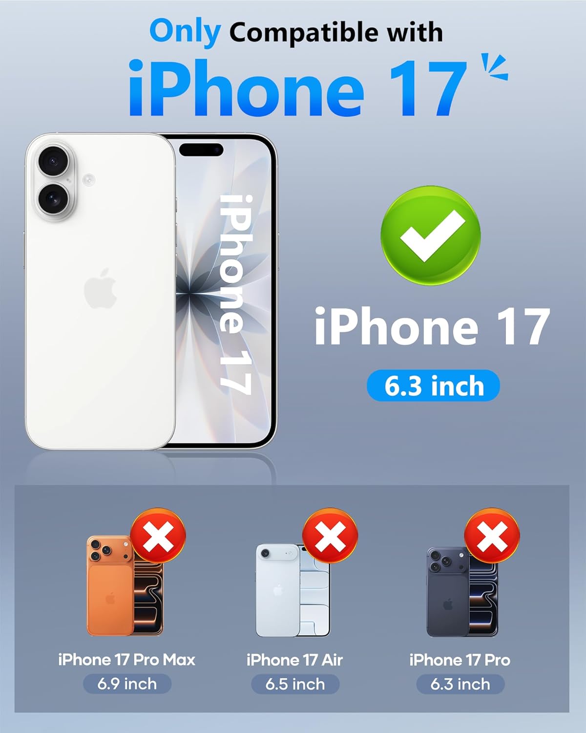 ATATOO 17 3-5 17 6.3" 2025, for iPhone Wallet Case, Built-in Card Holder (Store Cards) & Slide Camera Cover & RFID