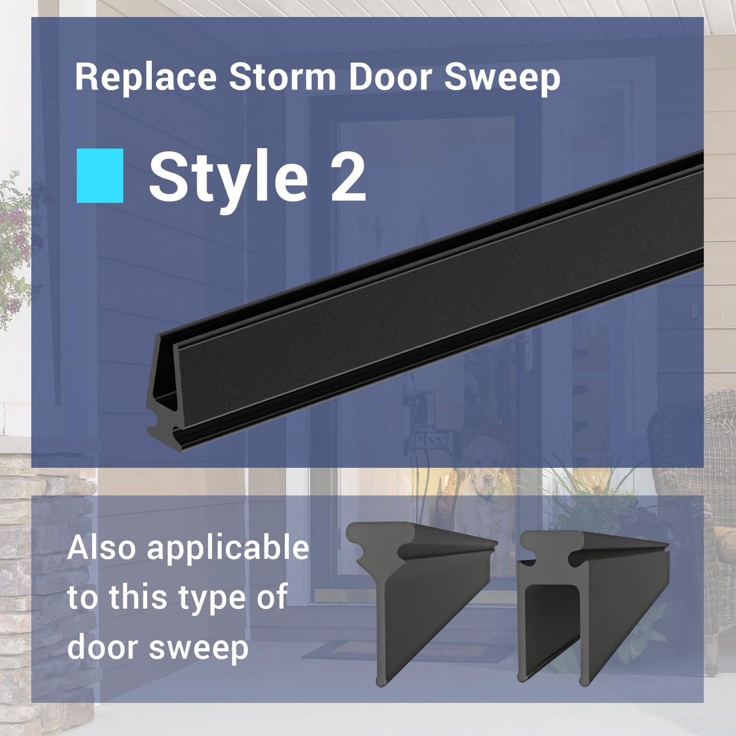 Storm Door Sweep Replacement for Larson Storm Door Expander Sweep, CH9030501 Sweep for Vinyl and Metal Door Sweep Assembly - Style 2