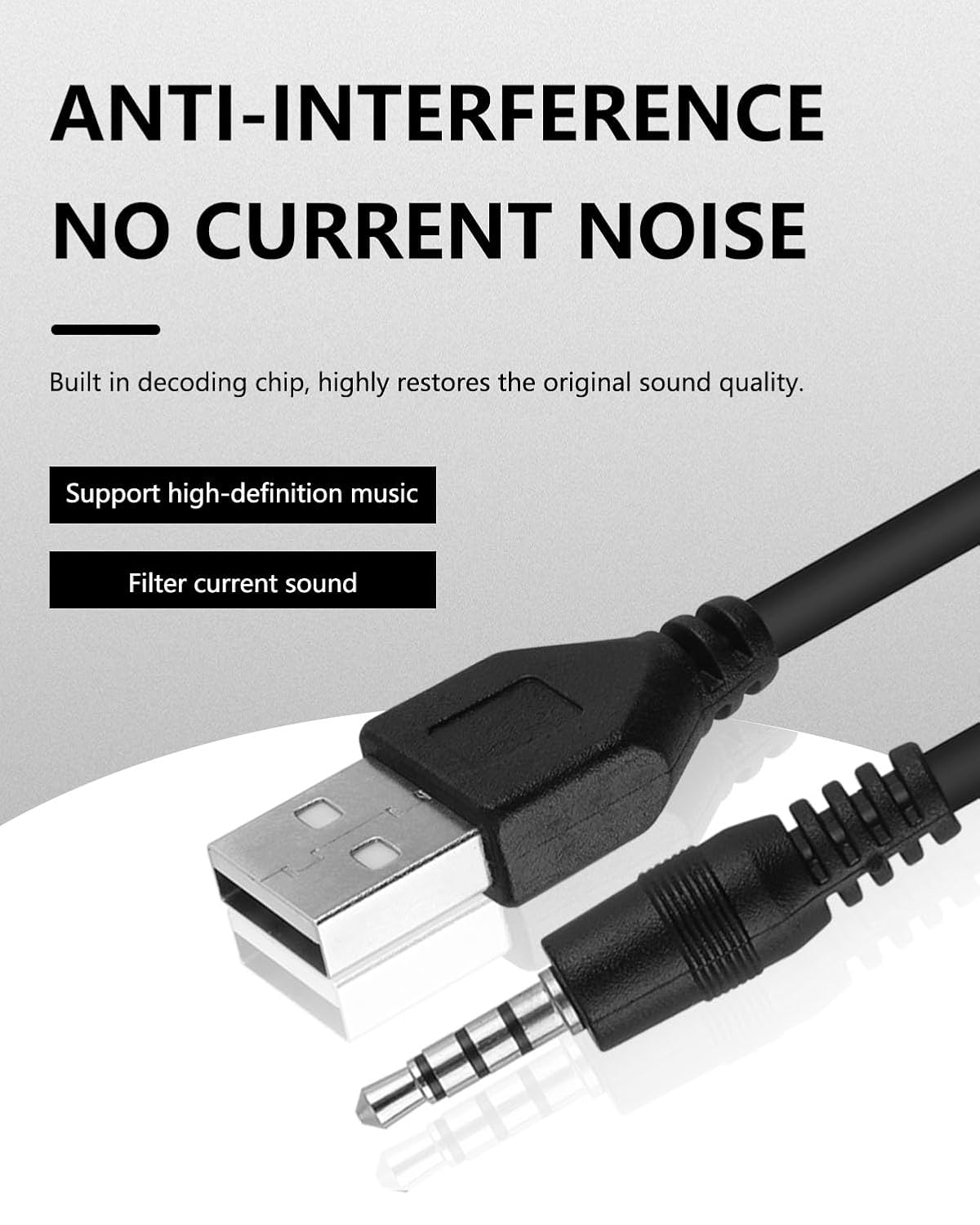 Duoxiate 3.5mm 2.0 3.3ft 2.0, MP3, Jack Charge Cable Male AUX Audio Jack to USB Charge Data Cable Cord Audio Car Stereo