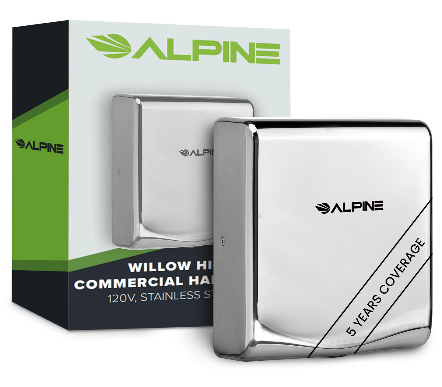 Alpine Commercial Hand Dryer with HEPA Filter, 8 Seconds Extreme Speed Electric Hand Dryer for Home Bathroom/Restaurant with Heat & Speed Control - ADA Compliant (120V Chrome)