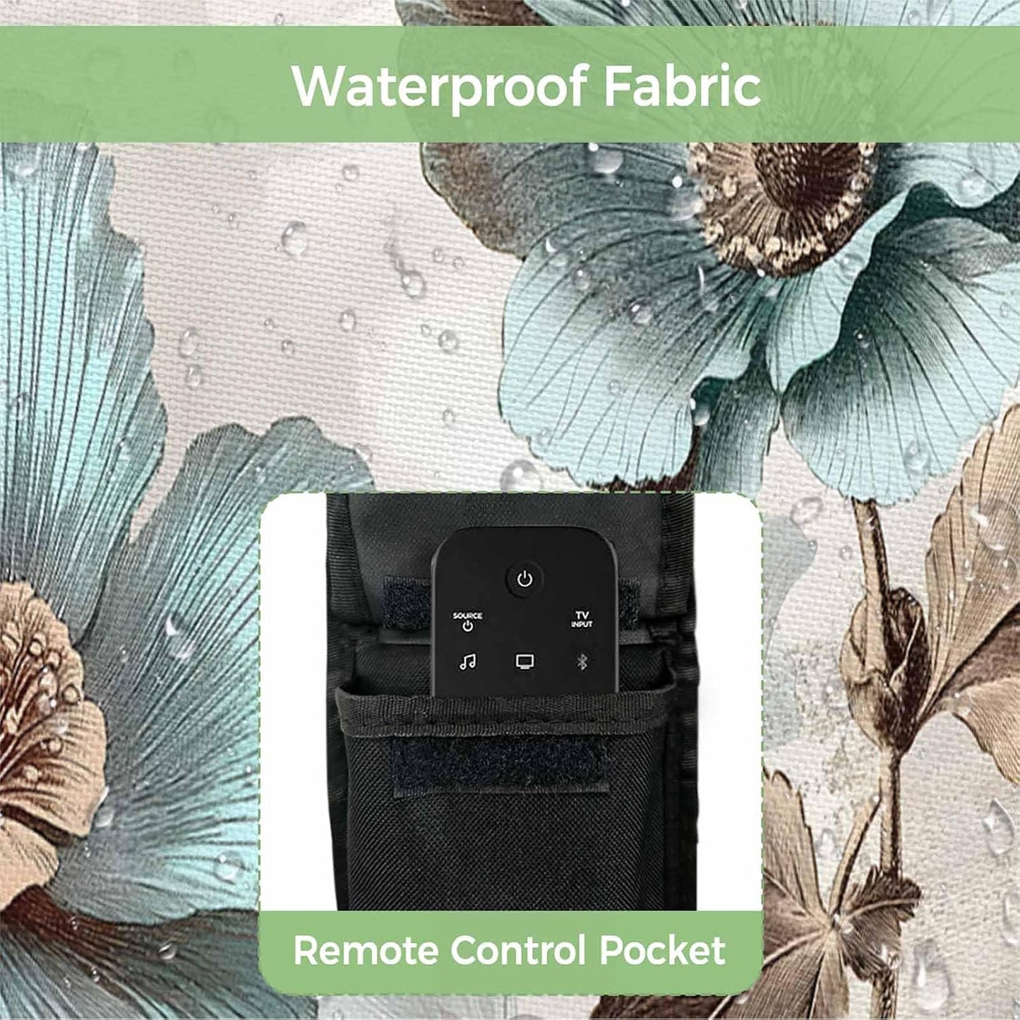 Yukro 36 39 Inches, Blue Broccoli Outdoor TV Cover to Farmhouse Rustic Floral Retro Brown Botanical Waterproof