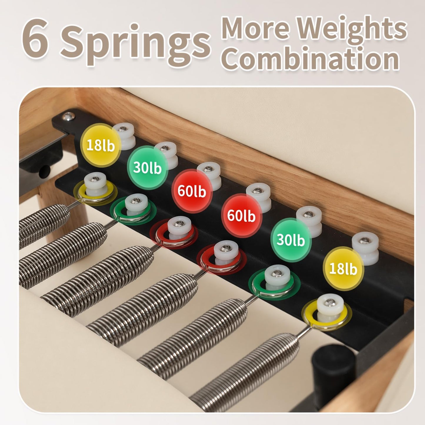 nexace Pilates Reformer Machine, Wood Foldable Pilates Machine Equipment for Home Workout