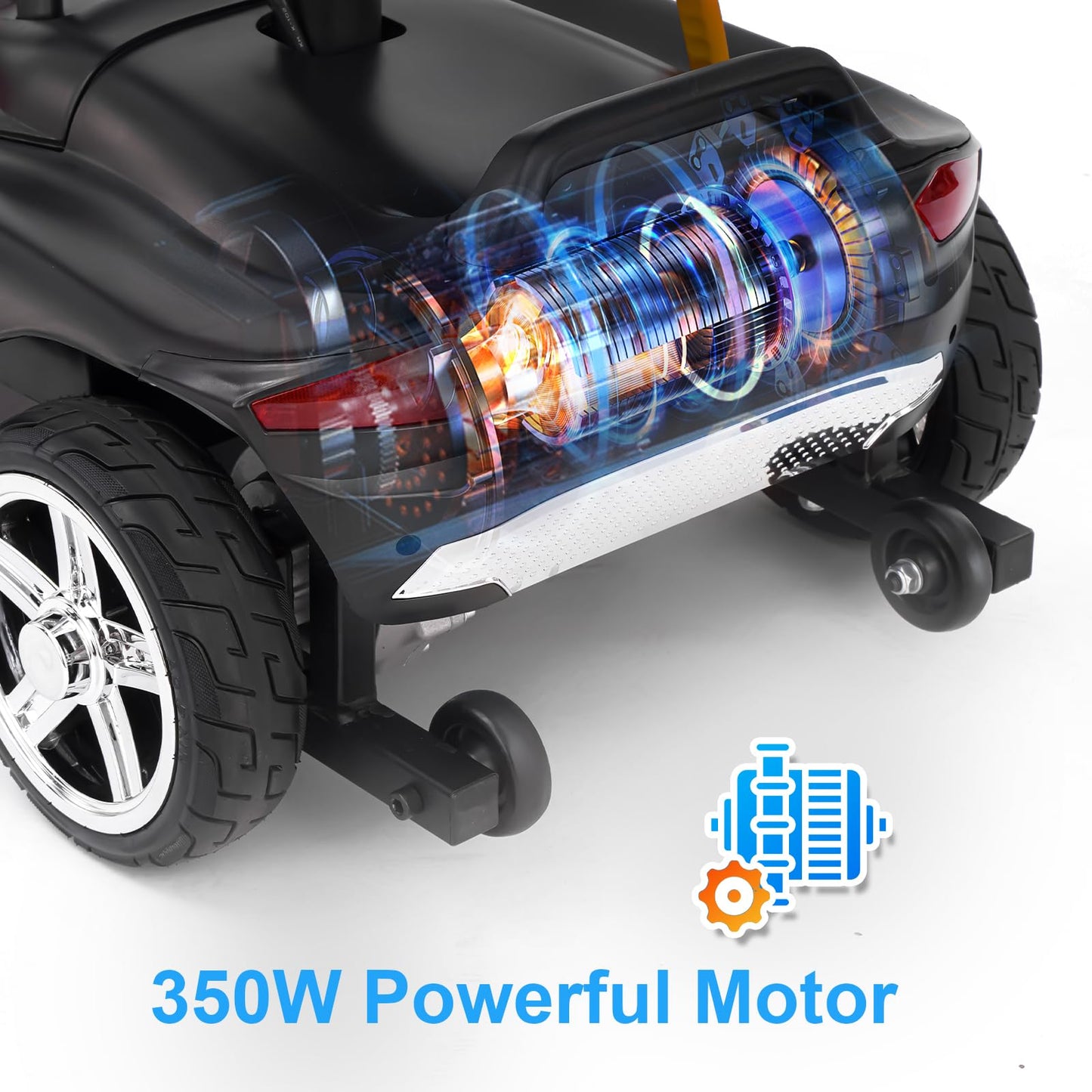 Eldryvon Mobility Scooter for Adults, 15/25/30/50 Miles Long Range, Foldable Electric Scooter for Seniors, Compact Heavy Duty Mobile for Travel, 300Lbs All Terrain, Rotating Wide Seat, Dual Baskets