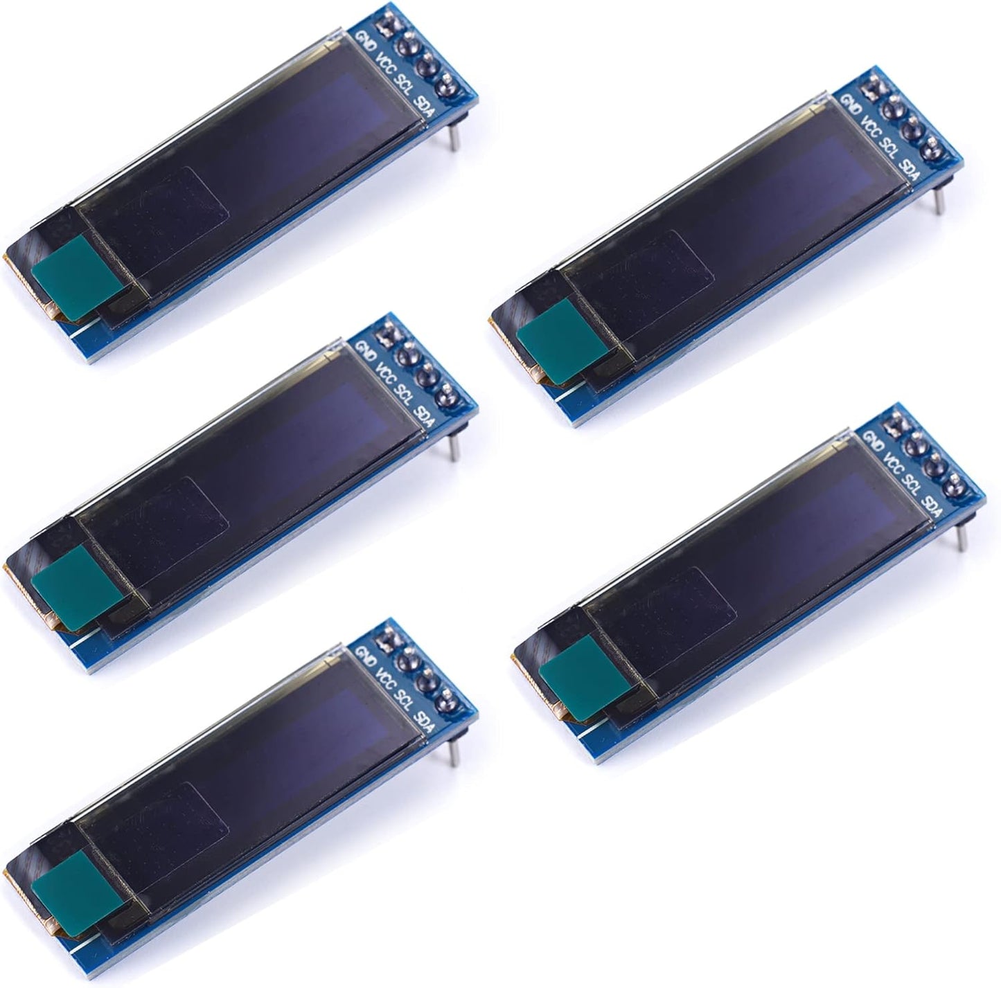 0.91 inch SSD1306 128x32 3.3V~5V 4PIN 5PCS Teyleten Robot OLED LCD Display Module IIC LCD OLED Screen for Arduino White