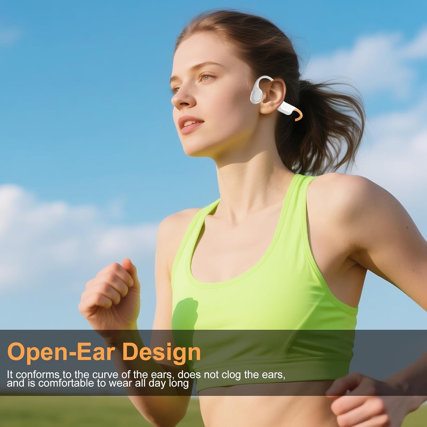 2026 IP68 Swimming 32GB MP3 Swimming/Marathon/Cycling(Orange Bone Conduction Bluetooth Headphones-SwimBeats, Waterproof