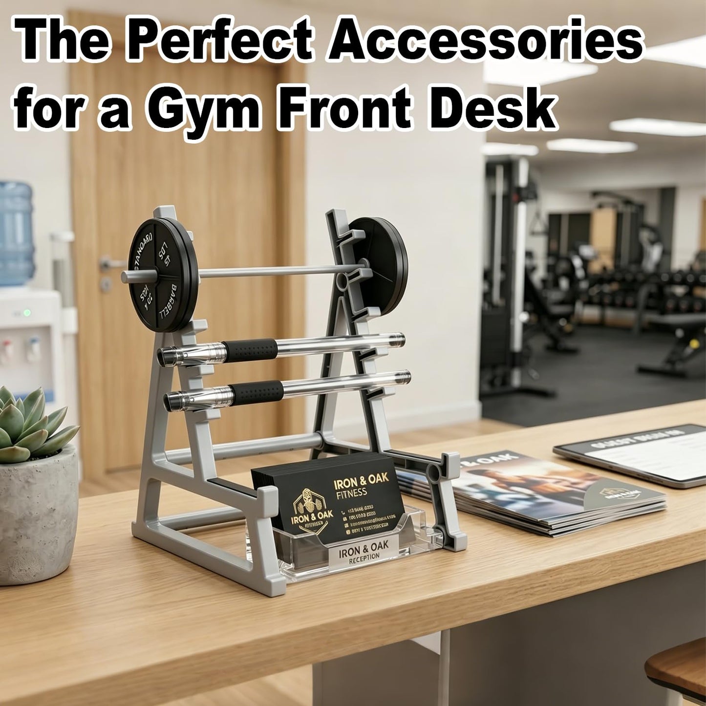 Squat Rack Pen Holder for Desk, Barbell Rack Pen Holder Gym-Themed Unique Office Desk Accessories, Funny Mini Weight Racks Pencil Holder Organizer Decor for Men Fitness Weightlifting Lovers