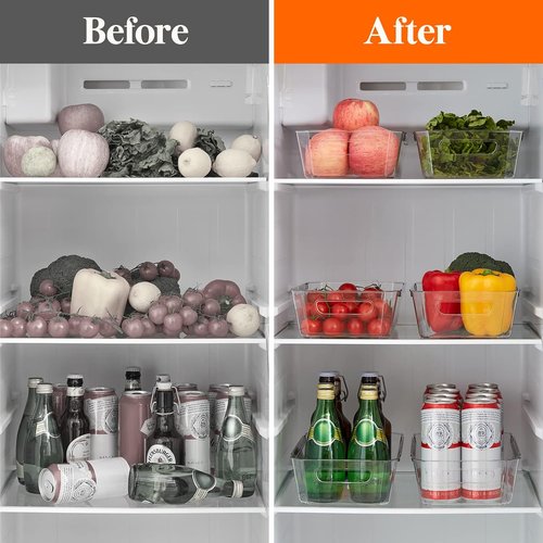 Lifewit Refrigerator Organizer Bins - 8-Piece Clear Storage Set for Kitchen & Pantry | BPA-Free Safety Design