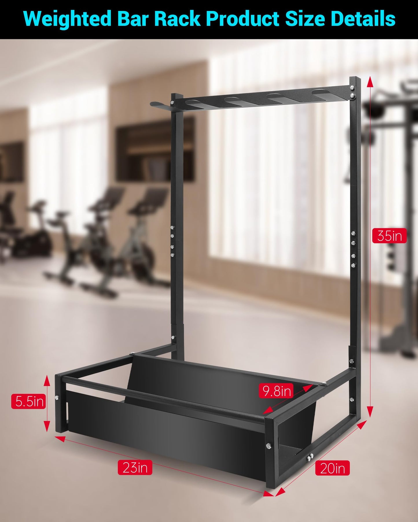 Weighted Bar Rack, Vertical Barbell Holder Suitable for Storing and Organizing Weighted Bar Equipment, Barbell Storage Rack Can Hold Multiple Weighted Barbells Upright