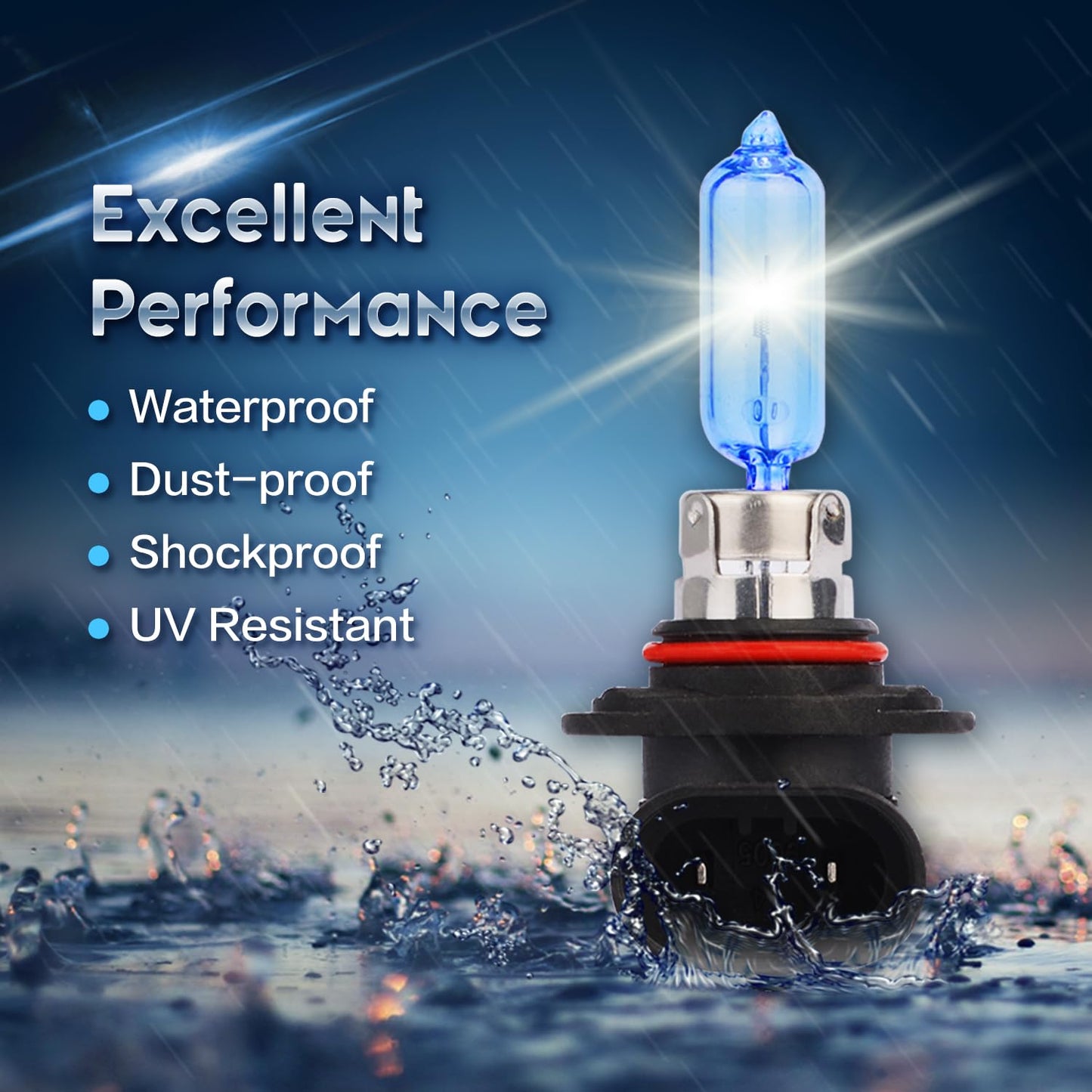 wideep HIR2/9012 Halogen Headlight Bulbs, 12V 55W, 5000K White, Pack of 2