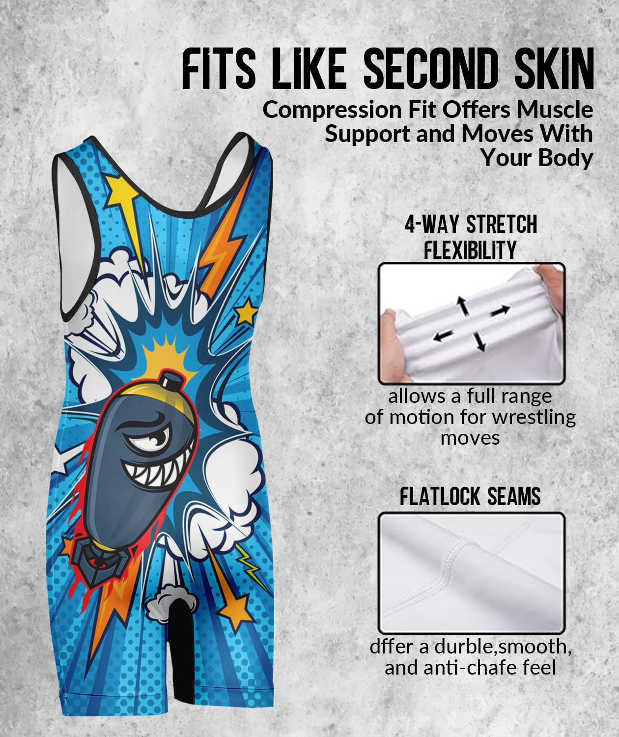 DEHAHA Youth Custom Wrestling Singlet Gear Sublimated Bodywear Vest Tank Top for Training