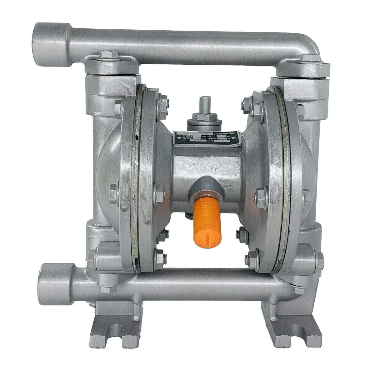 TABODD 12GPM Air-Operated Double Diaphragm Pump 115 PSI, Aluminum Alloy Dual Diaphragm Air Pump for Chemical Indutrial Liquid Low Viscosity Petroleum Fluids, 1/2" Inlet & Outlet
