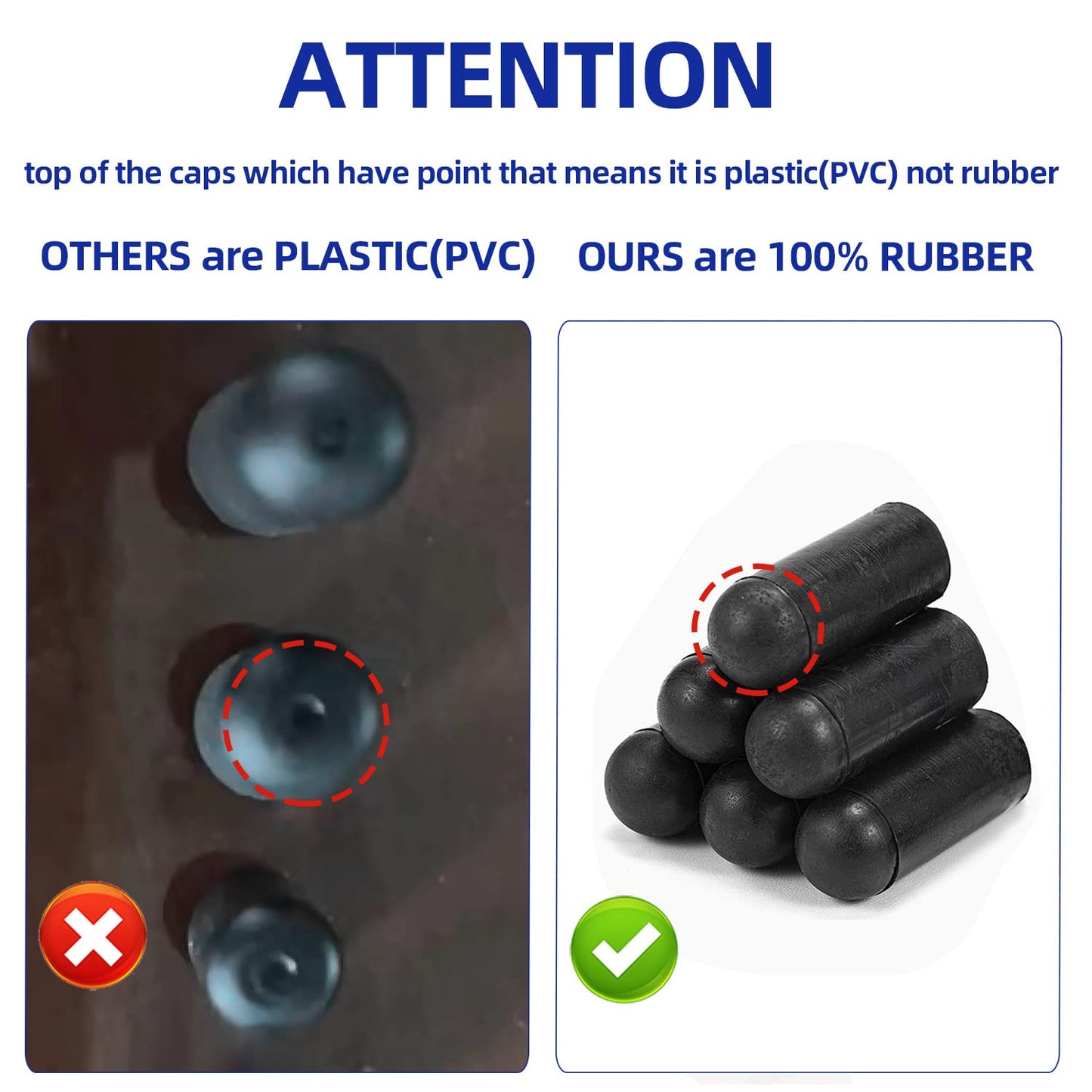 Rubber Vacuum Caps Plug Kit, 63 PCS Assorted Vacuum Plugs Hose End Caps Assortment Kit for Carburetor, Manifold, Automotive 3/16'' 5/16" 7/32" 1/4" 5/32'' 3/8'' 1/8“