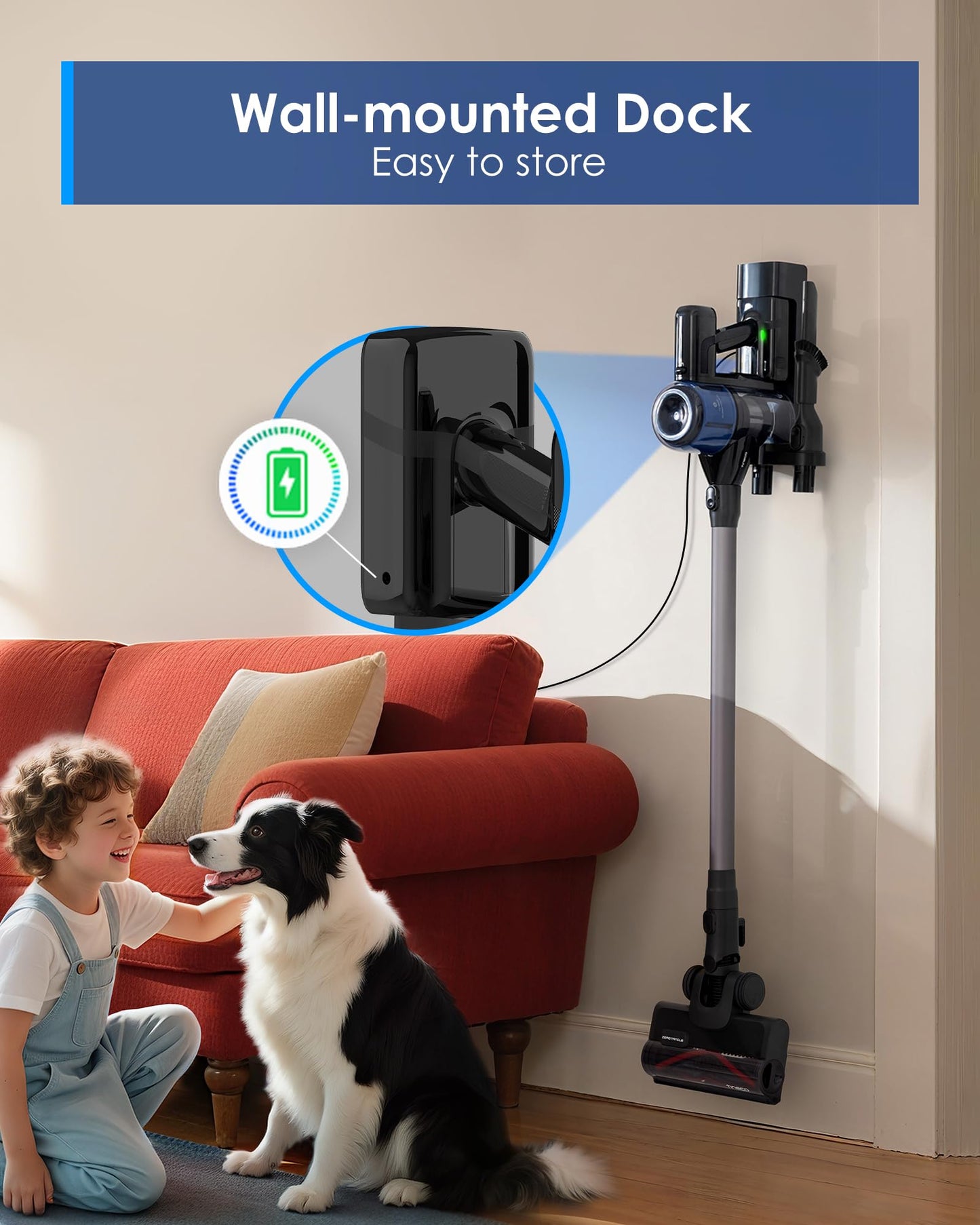 Tineco Pure ONE S30 Cordless Vacuum Cleaner, 150AW Powerful Suction, Zero Tangle Brush, Up to 65min Runtime, Stick Vacuum Cleaner for Pet Hair, Carpet & Hard Floor