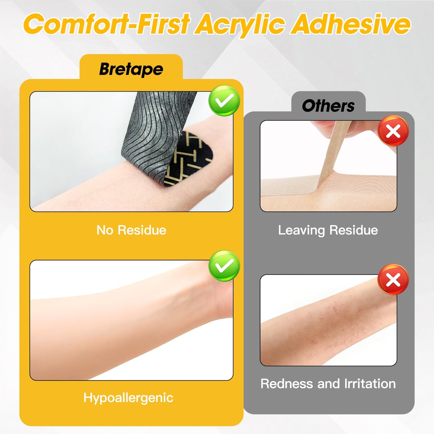 Kinesiology Tape, Premium Precut 2 Roll Pack Flexible & Breathable Athletic Tape for Shoulder, Knee and Ankle, Elastic K Tape for Sport & Weightlifting, Muscle Strain Relief & Joint Support - Black